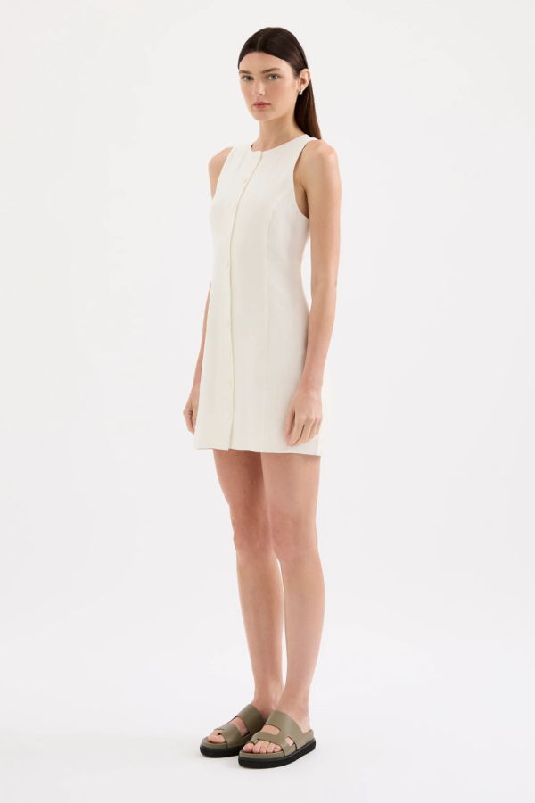 Nude Lucy Mazi Linen Mini Dress - White