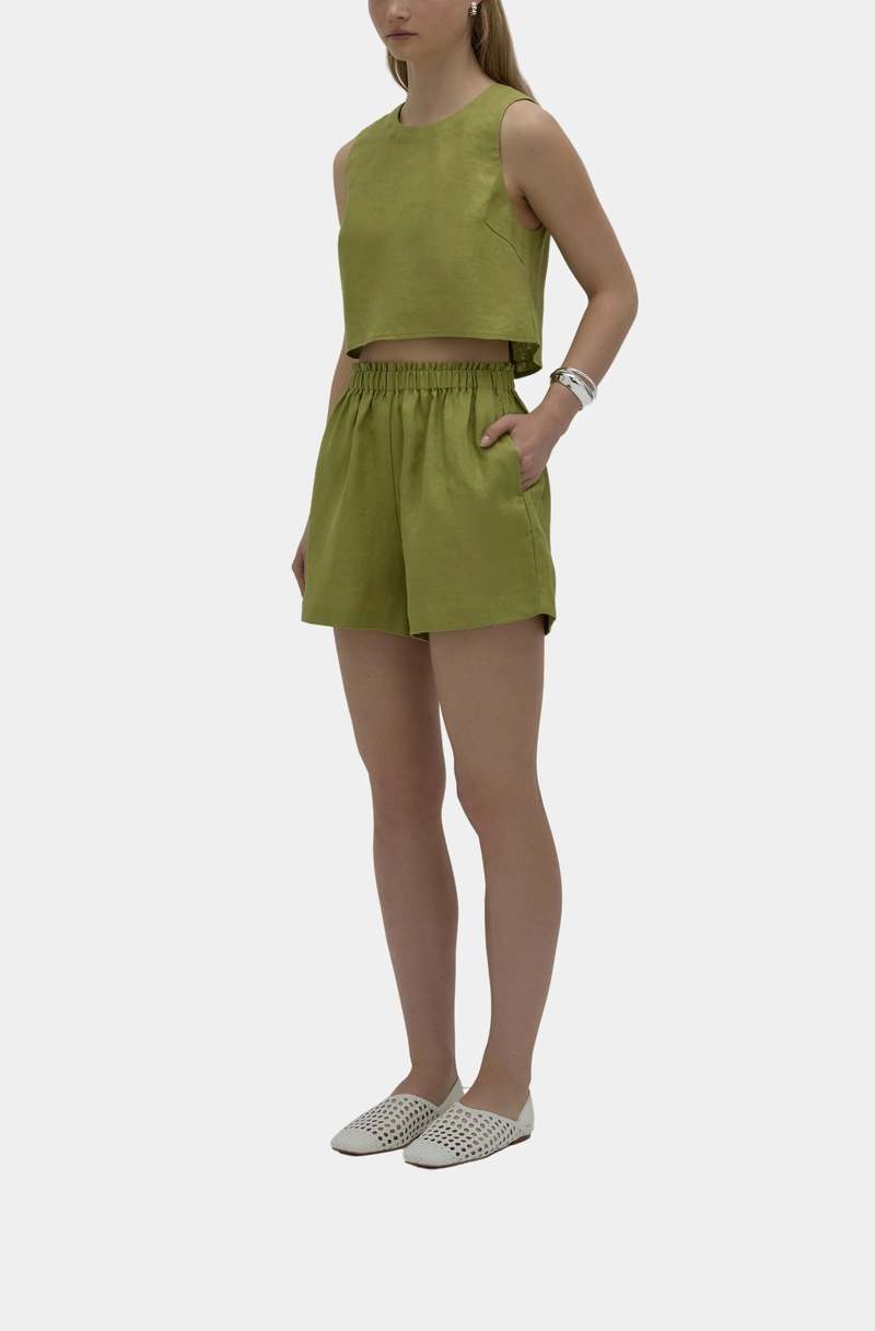 Nude Lucy Sian Linen Top - Fern