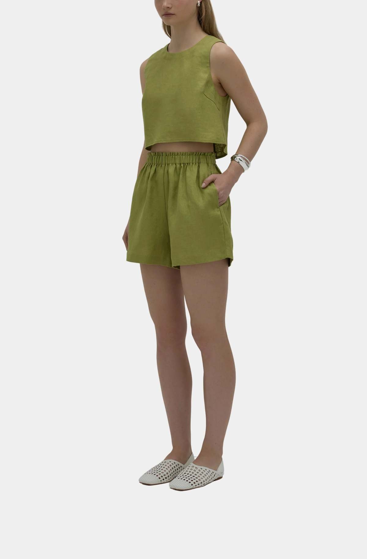 Nude Lucy Sian Linen Top - Fern - Image 3 of 4