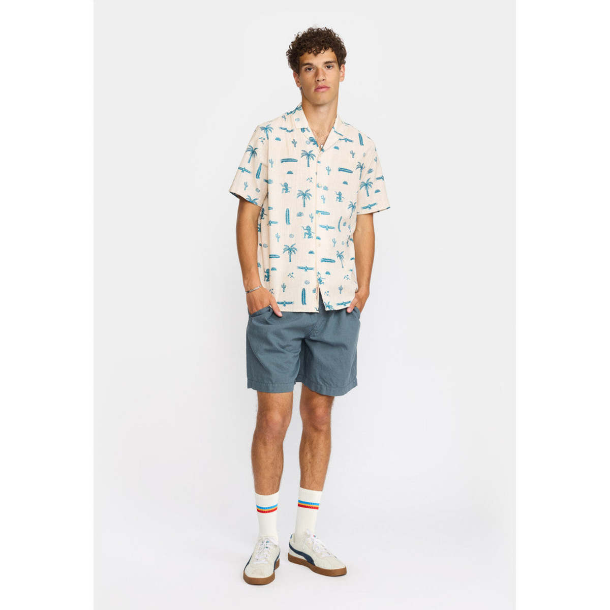 RVLT 3250 S/S Cuban Shirt - Off White - Image 1 of 4