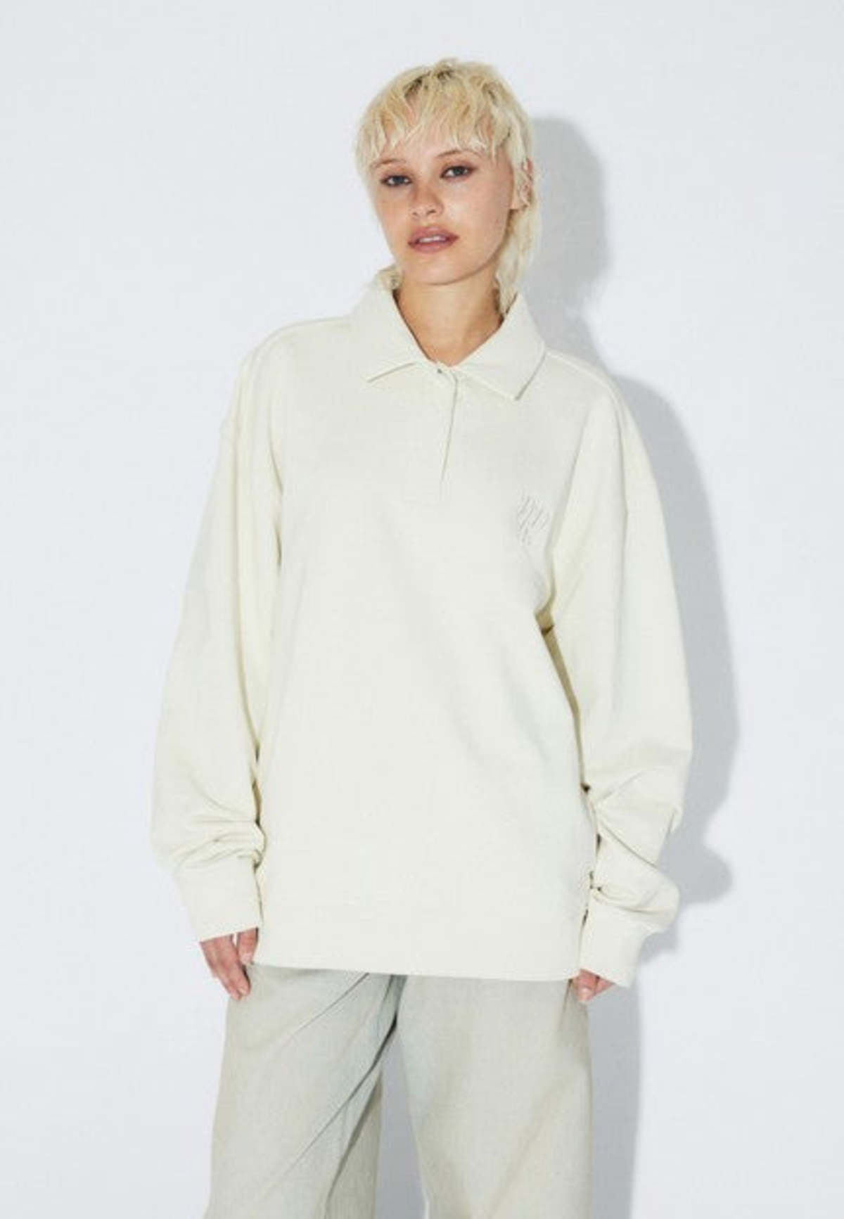 dr.denim Brady Collar Sweatshirt - Ecru Mono - Image 1 of 4