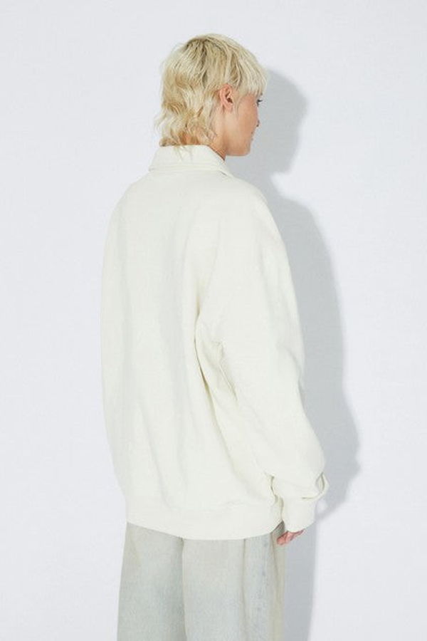 dr.denim Brady Collar Sweatshirt - Ecru Mono