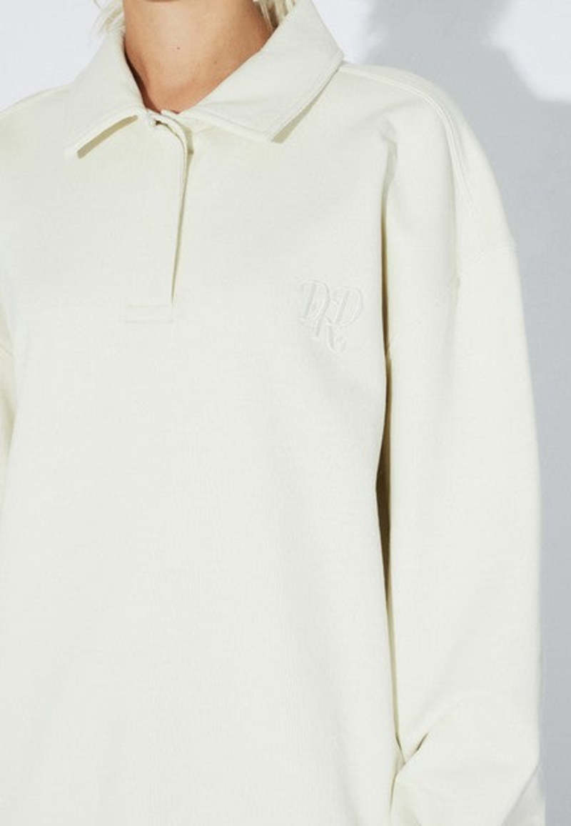 dr.denim Brady Collar Sweatshirt - Ecru Mono
