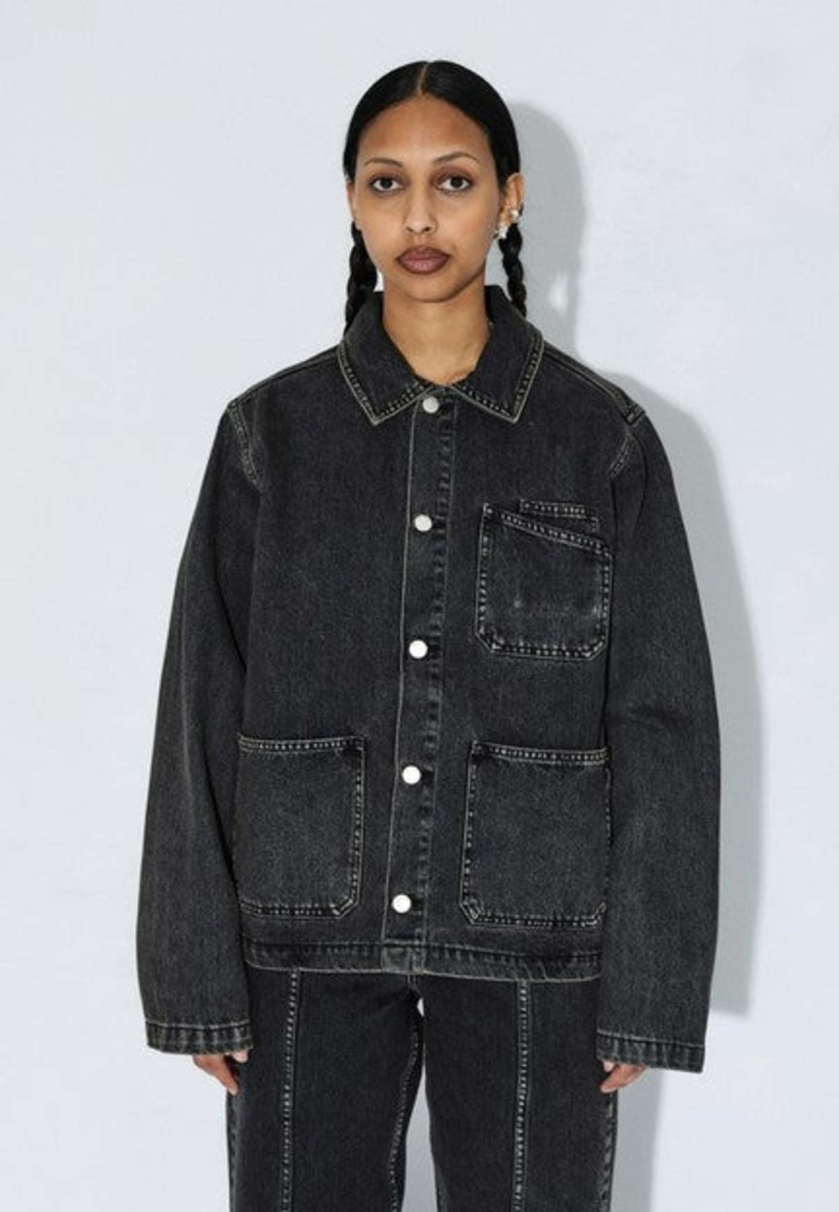Dr. Denim Evon Worker Vest - Aged Black - Image 1 of 4