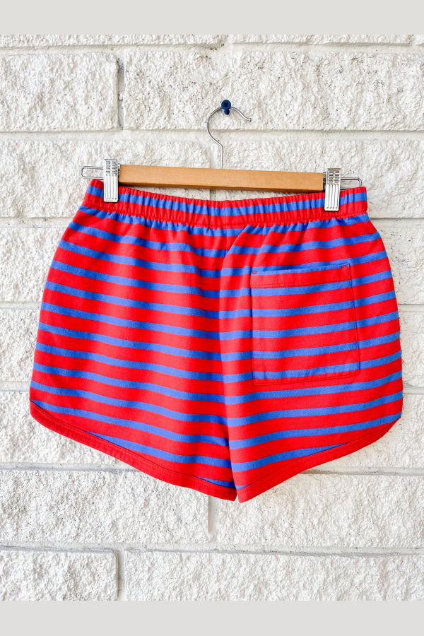 Clare V. Le Jogging Short - Red/Bright Cobalt