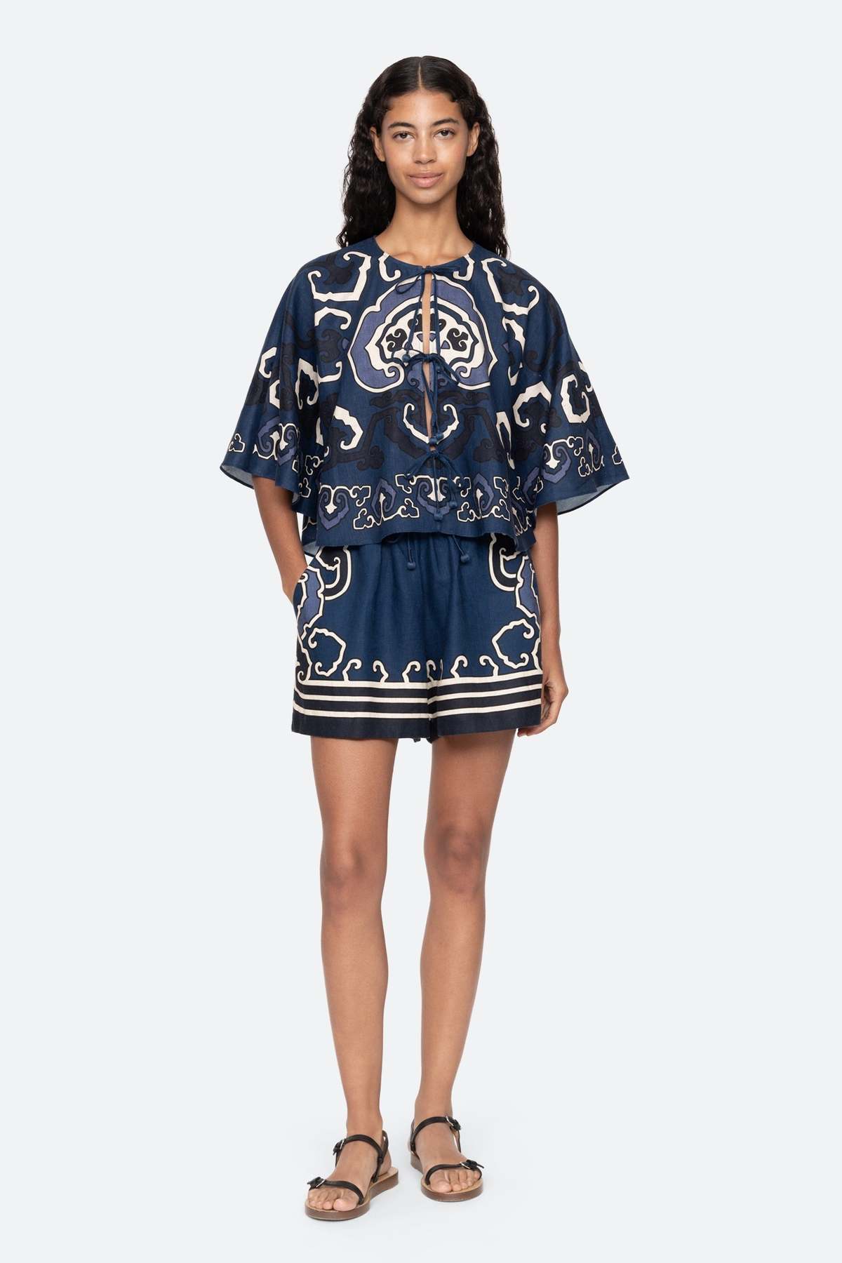 Sea NY Blaise Print Top - Navy - Image 1 of 7