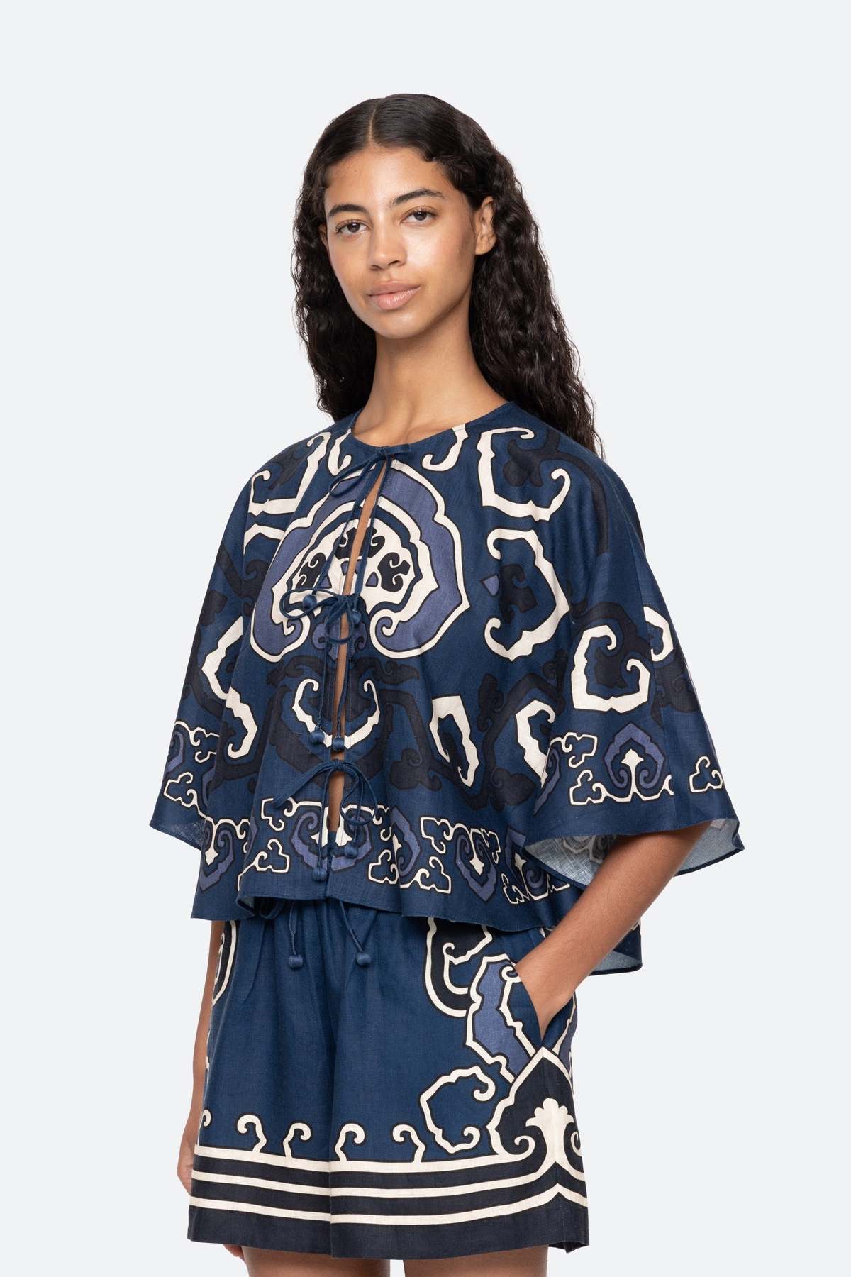 Sea NY Blaise Print Top - Navy - Image 4 of 7