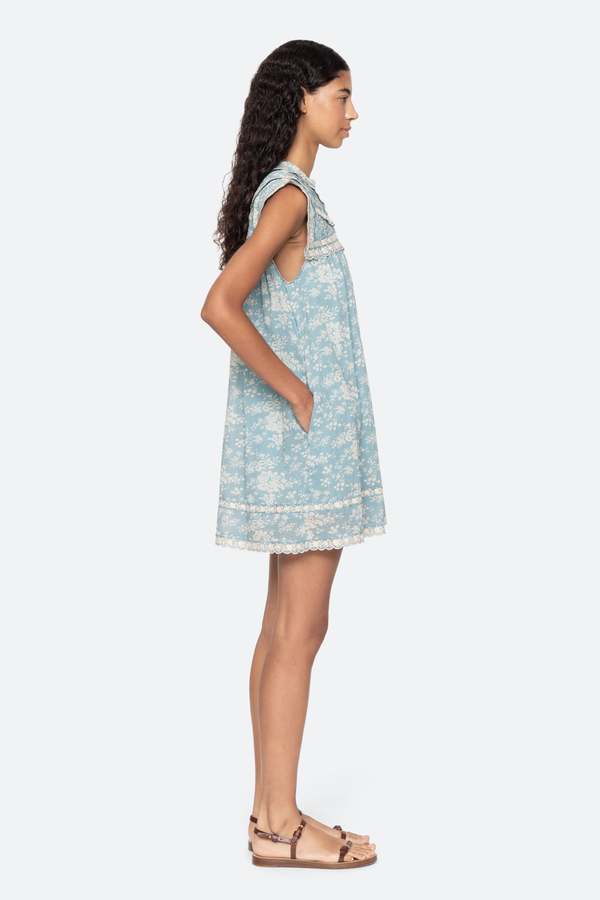 Sea NY Kirsten Print Flared Mini Dress - Sky