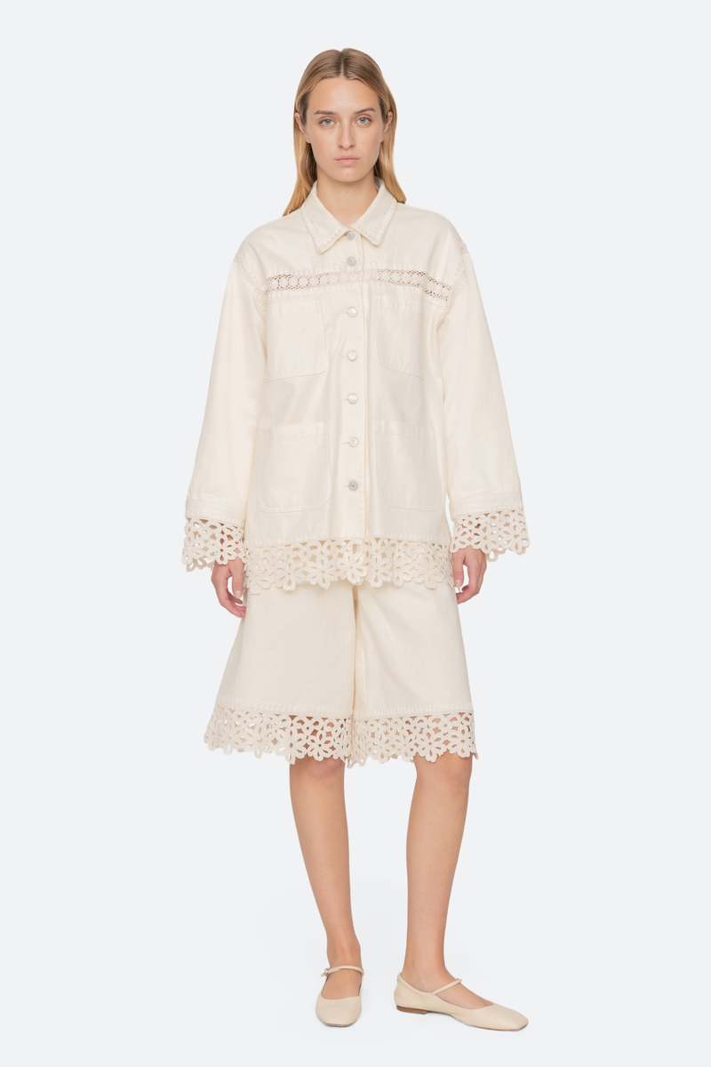 Sea NY Stasia Denim Jean Capris - Cream