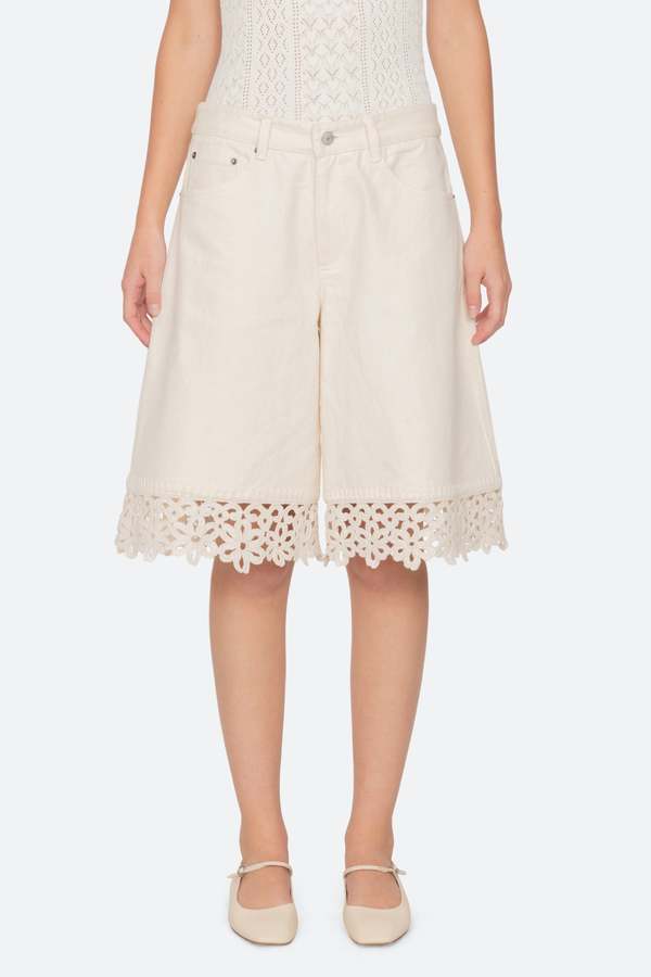 Sea NY Stasia Denim Jean Capris - Cream