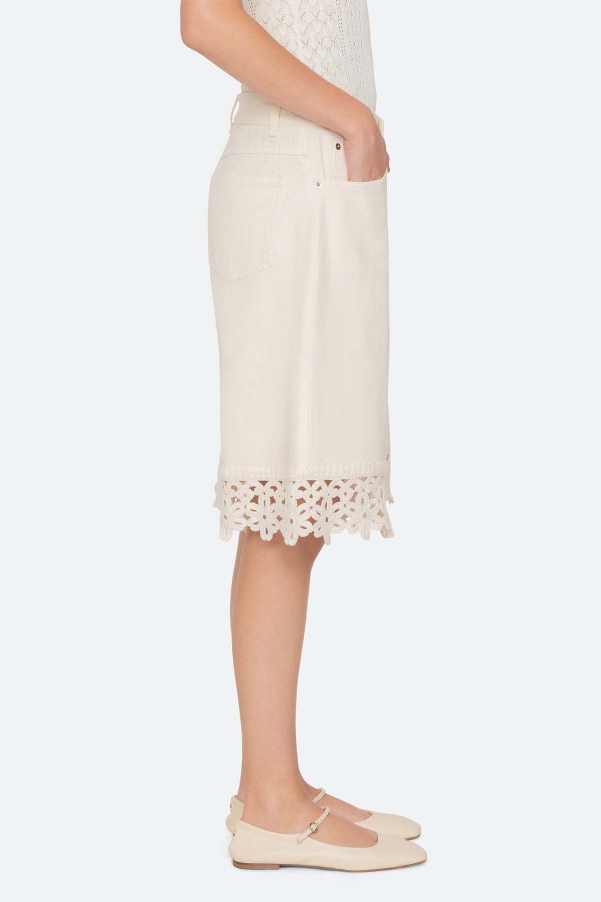 Sea NY Stasia Denim Jean Capris - Cream - Image 7 of 20