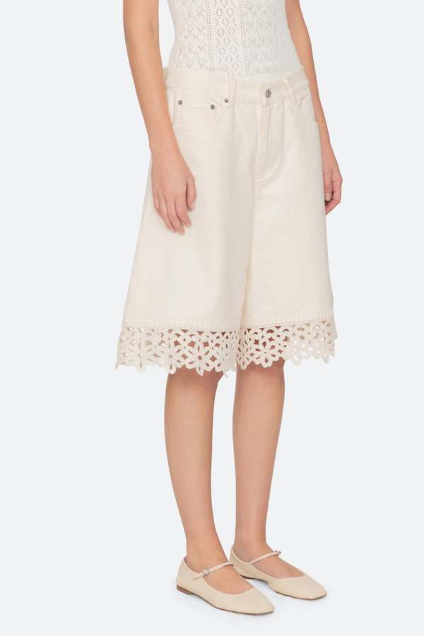 Sea NY Stasia Denim Jean Capris - Cream