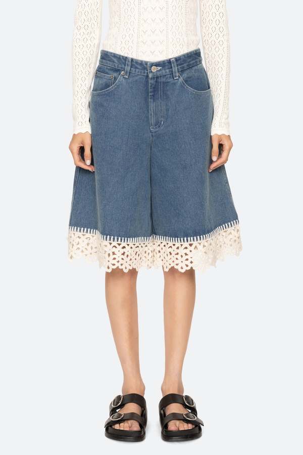 Sea NY Stasia Denim Jean Capris - Cream