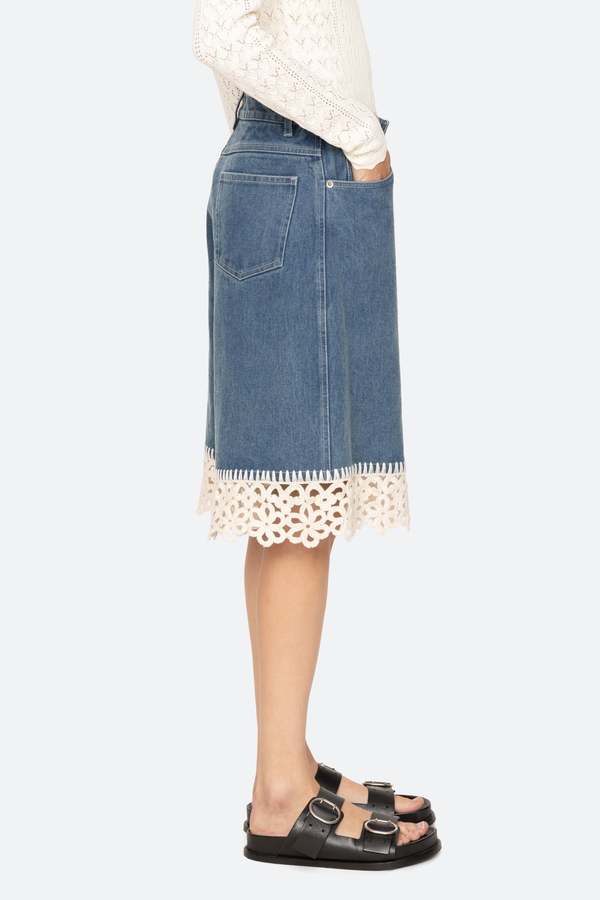 Sea NY Stasia Denim Jean Capris - Cream