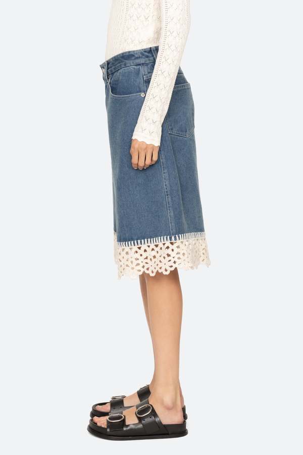 Sea NY Stasia Denim Jean Capris - Cream