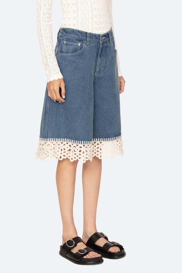 Sea NY Stasia Denim Jean Capris - Cream