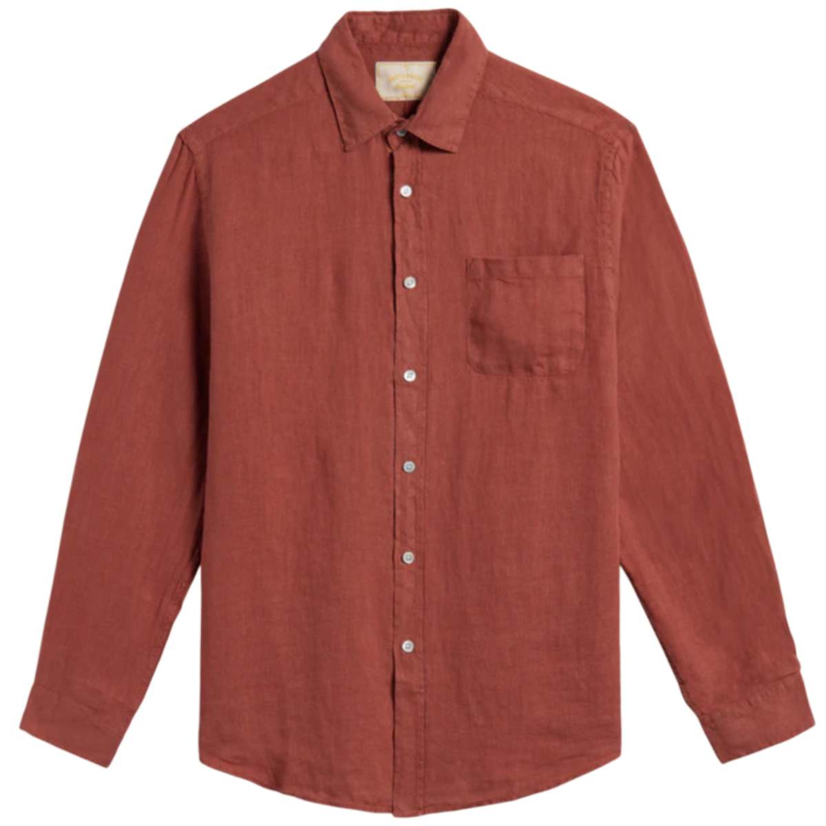 Portuguese Flannel Linen Terracotta Long Sleeve Shirt - Image 1 of 5