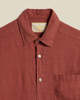 Portuguese Flannel Linen Terracotta Long Sleeve Shirt - Thumbnail 2