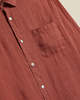 Portuguese Flannel Linen Terracotta Long Sleeve Shirt - Thumbnail 3