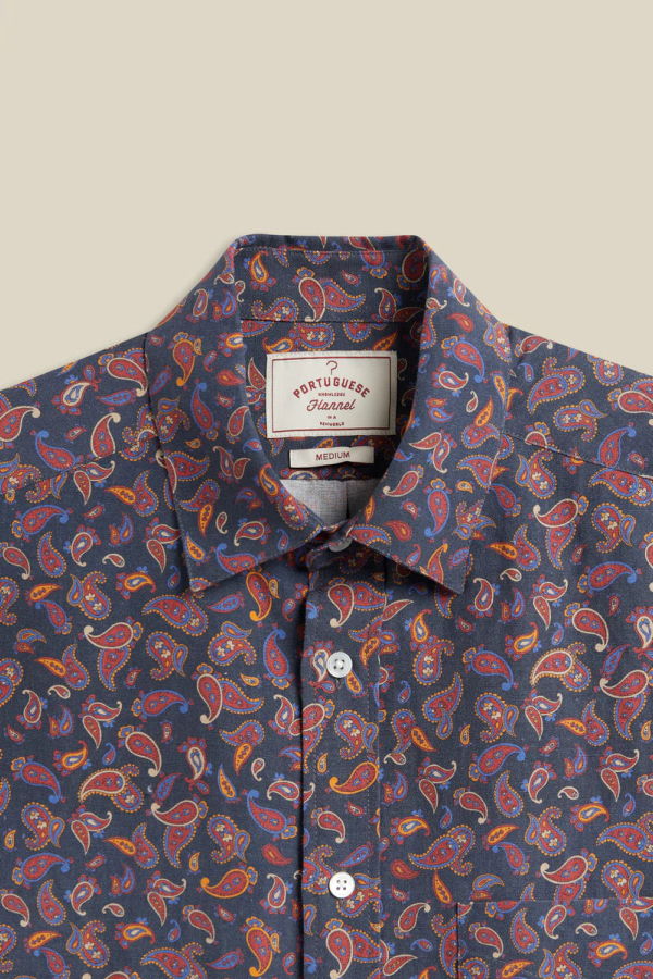 Portuguese Flannel Paisley Silk Linen Shirt