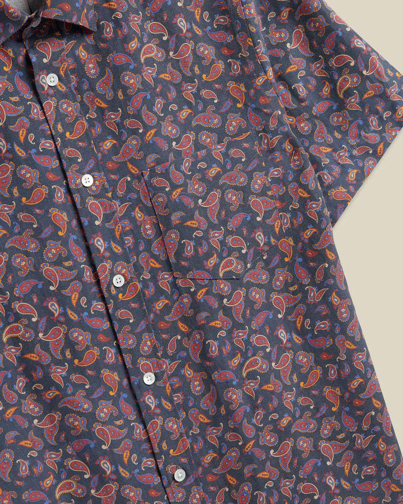 Portuguese Flannel Paisley Silk Linen Shirt