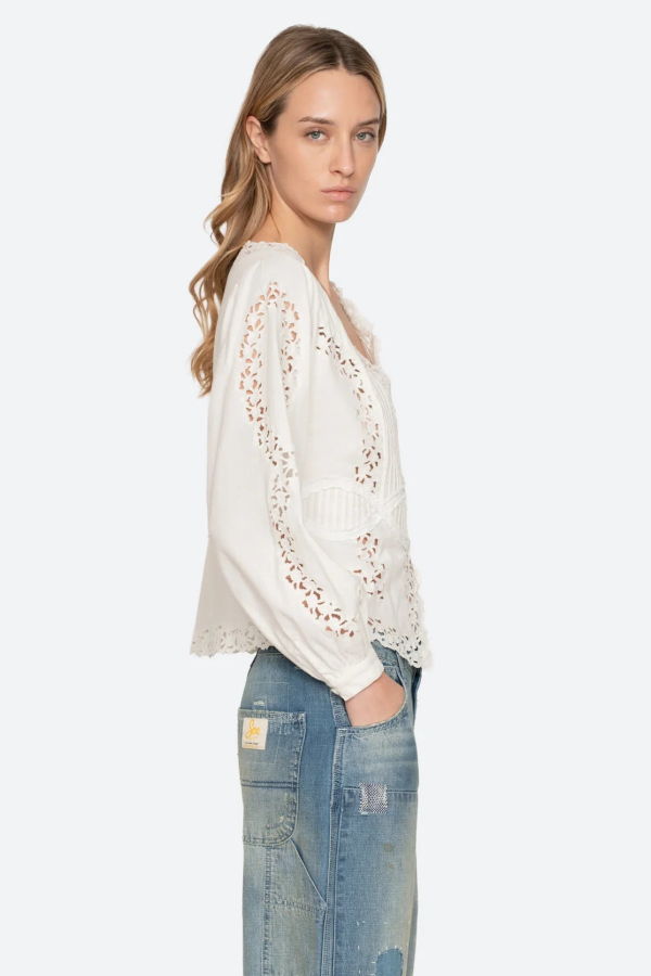 Sea NY Sofia Embroidered Blouse