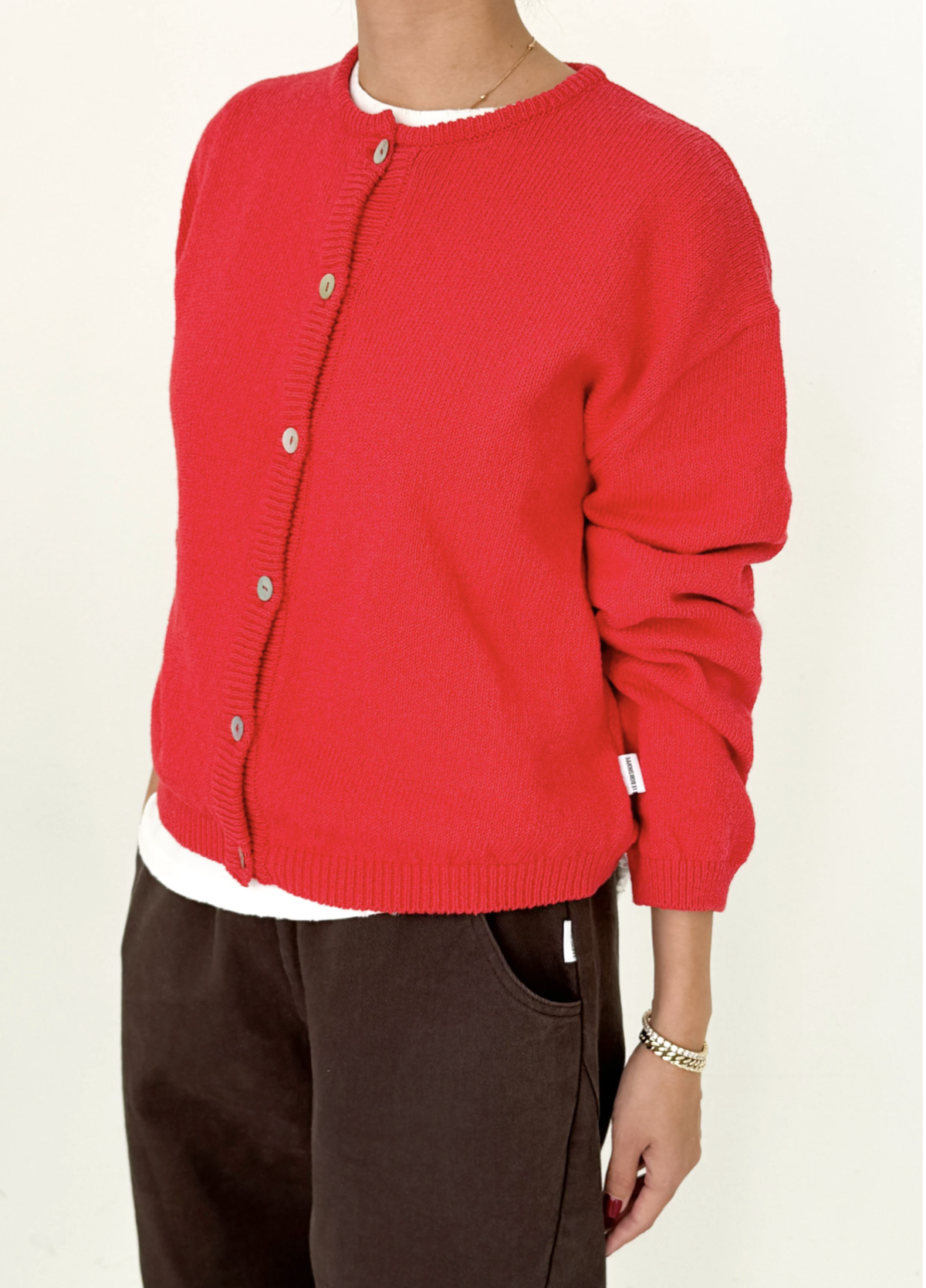 Le Bon Shoppe Cotton Leila Cardigan - Chili - Image 2 of 3