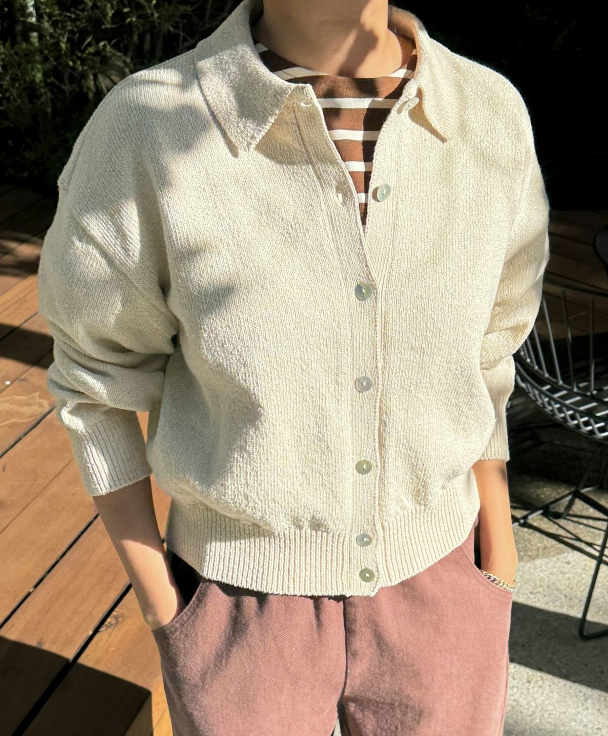 Le Bon Shoppe The Club Cardigan - Naturel - Image 2 of 4