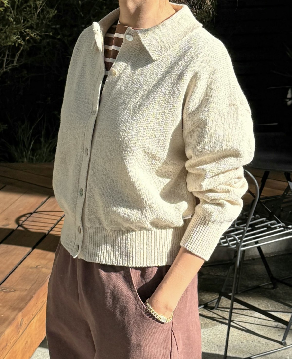 Le Bon Shoppe The Club Cardigan - Naturel - Image 4 of 4