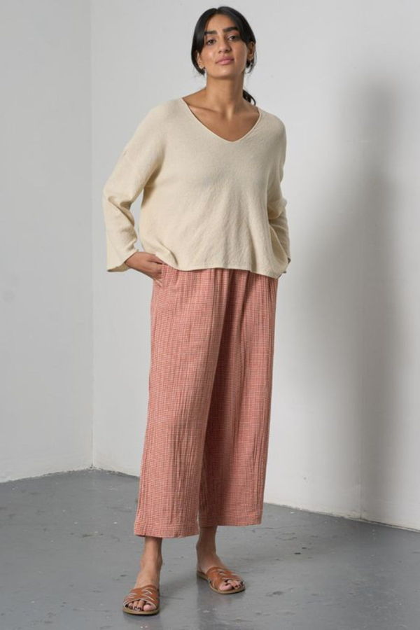 Bibico Clara Taper Trousers Little Check