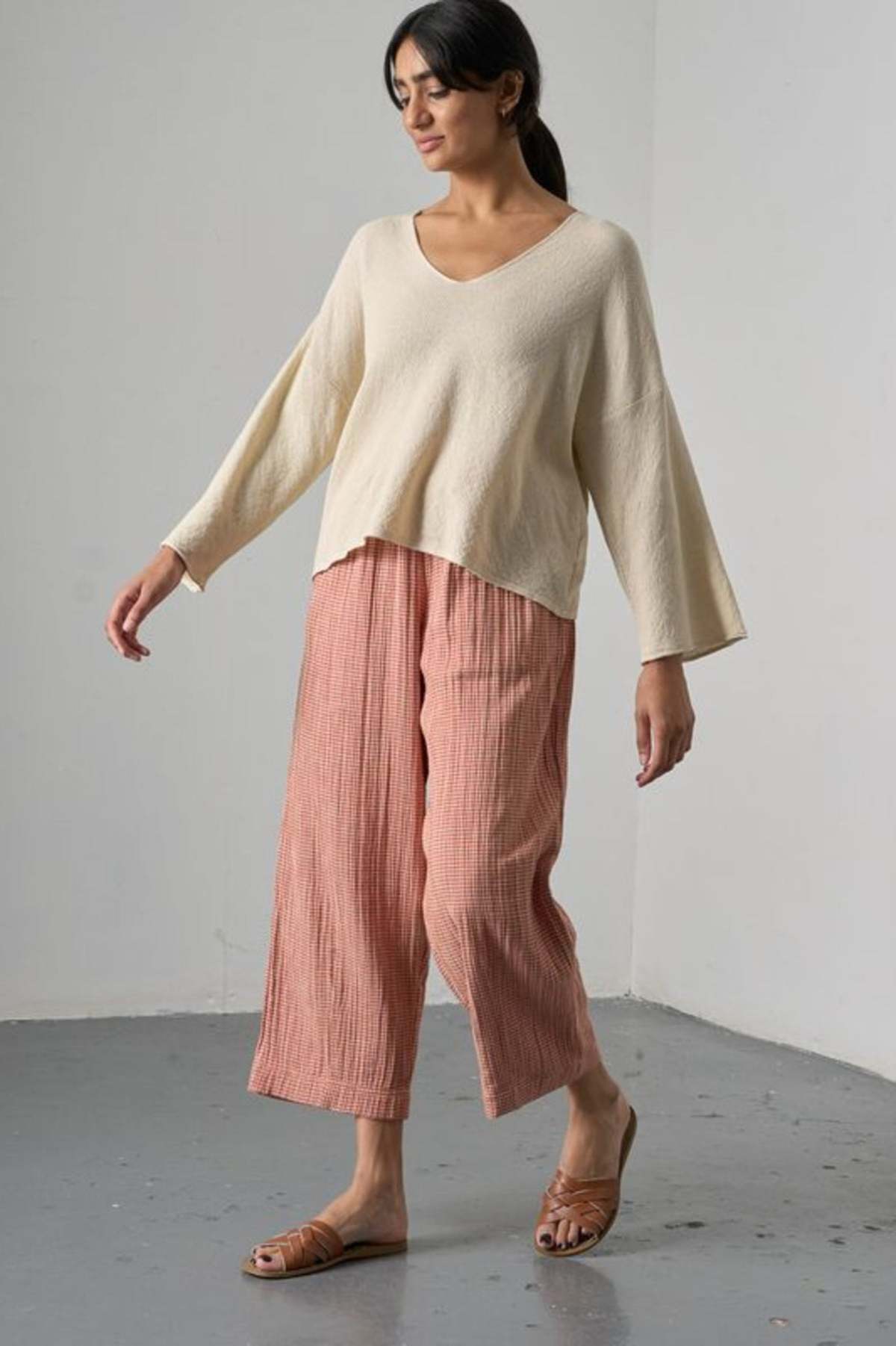 Bibico Clara Taper Trousers Little Check - Image 2 of 6