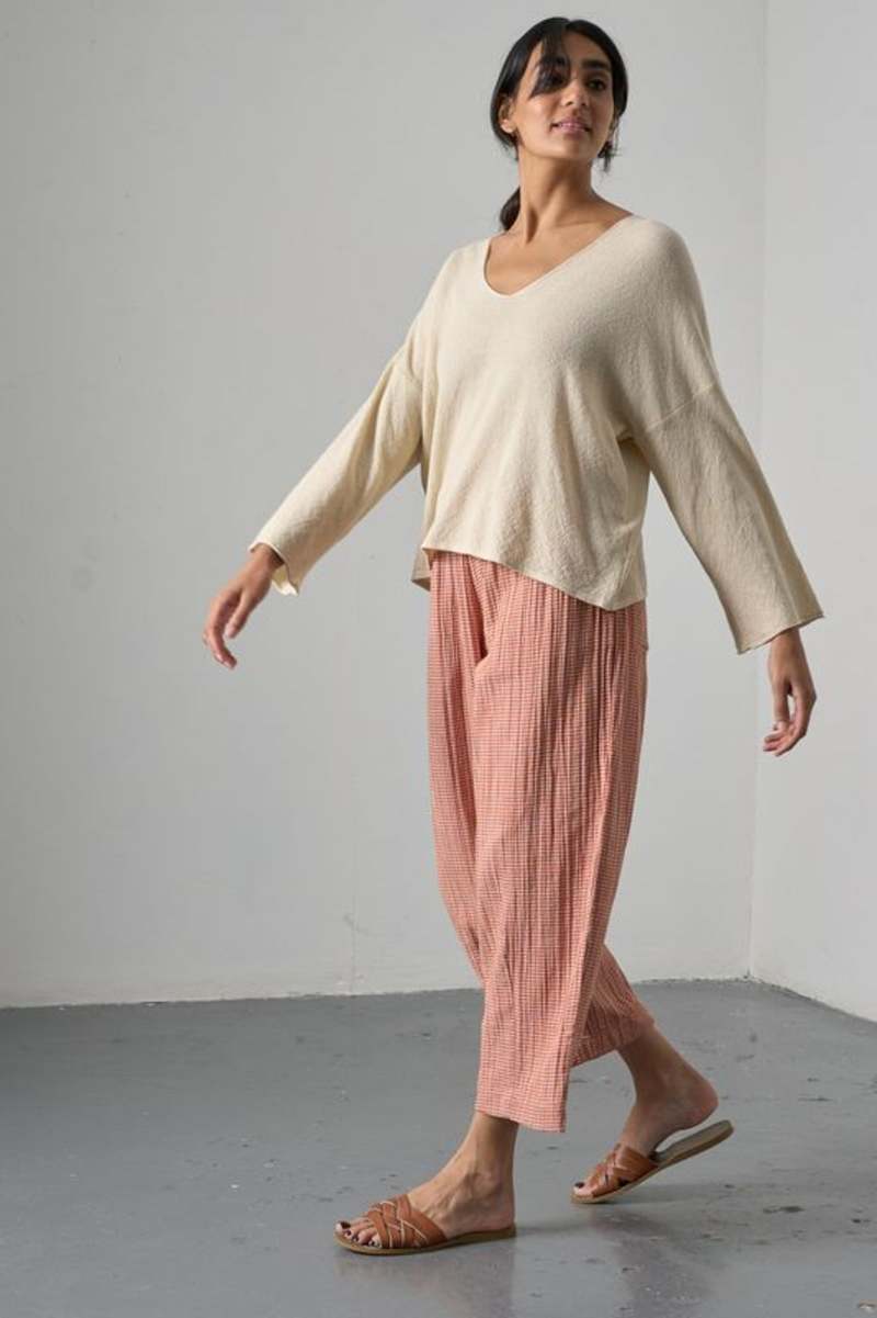 Bibico Clara Taper Trousers Little Check