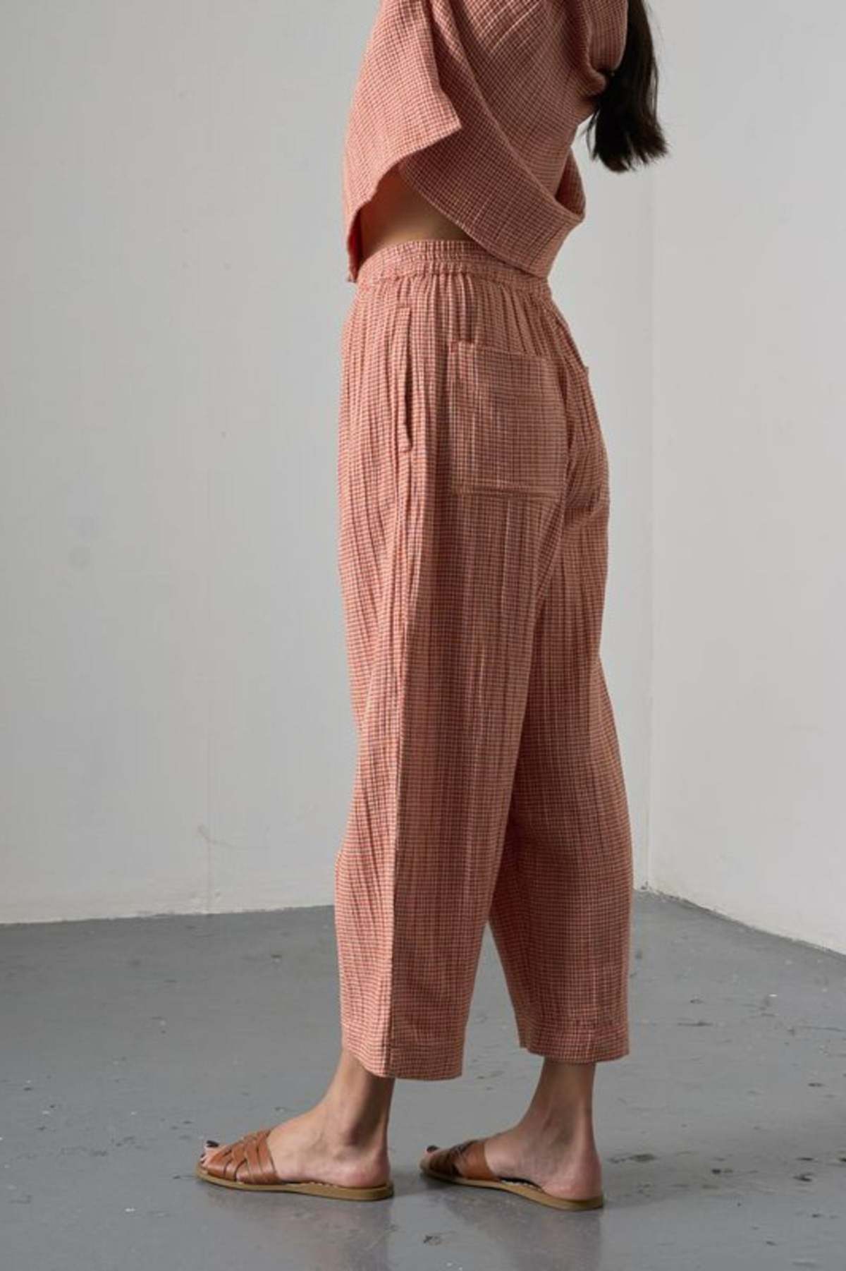 Bibico Clara Taper Trousers Little Check - Image 4 of 6