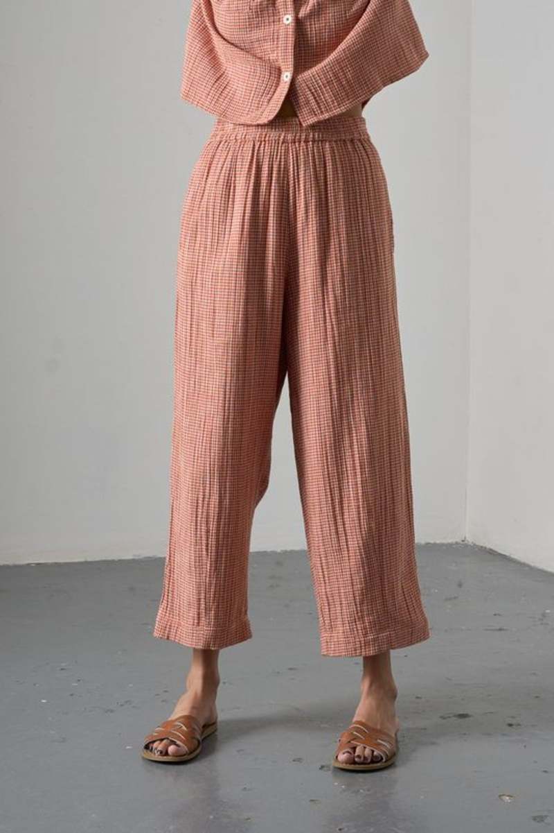 Bibico Clara Taper Trousers Little Check