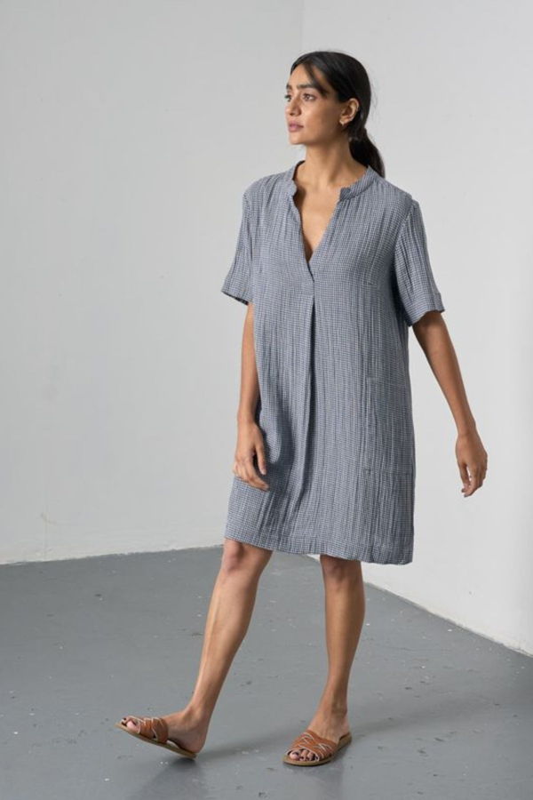 Bibico Wren Dress - Navy Check