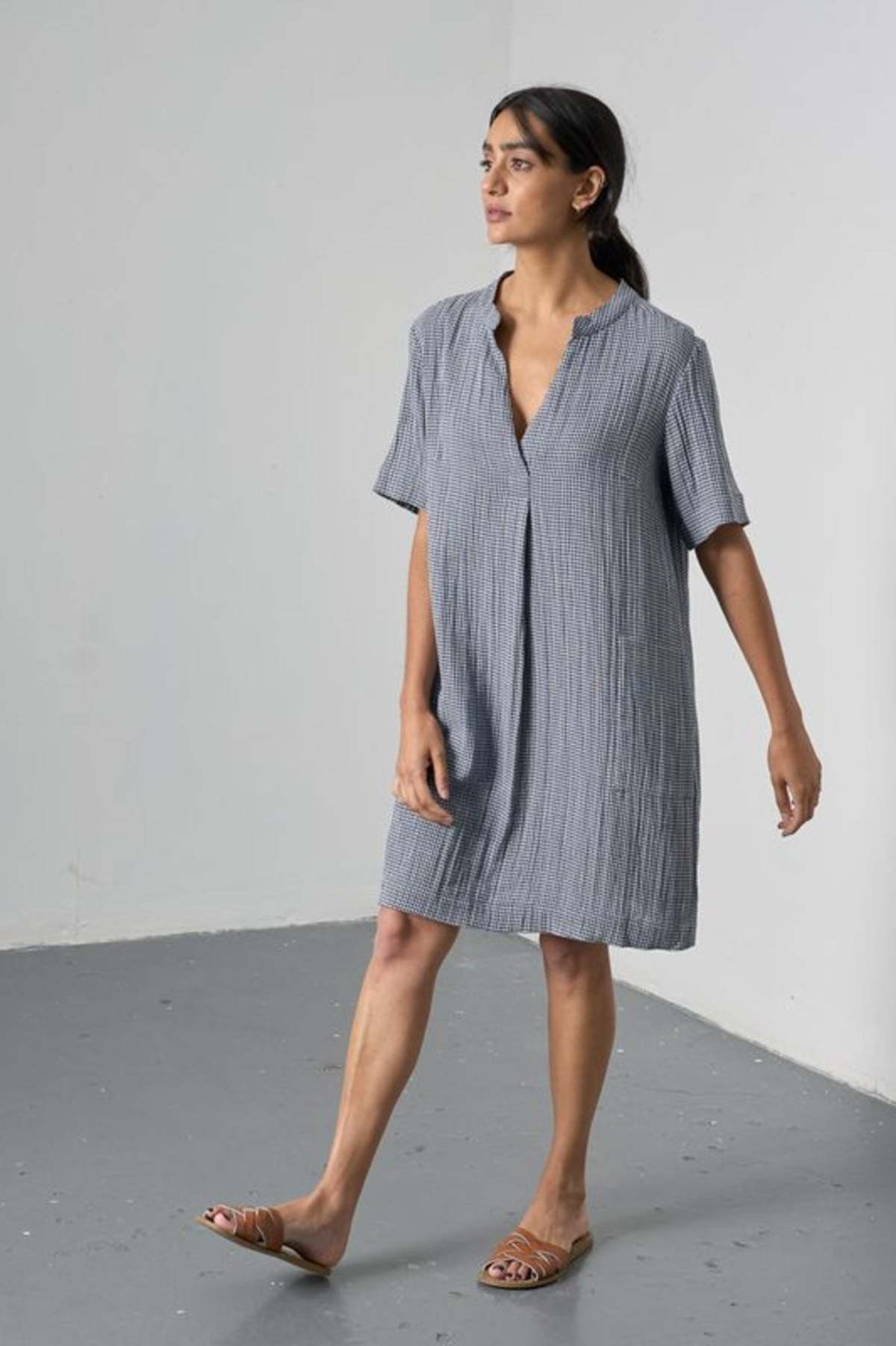 Bibico Wren Dress - Navy Check - Image 2 of 5