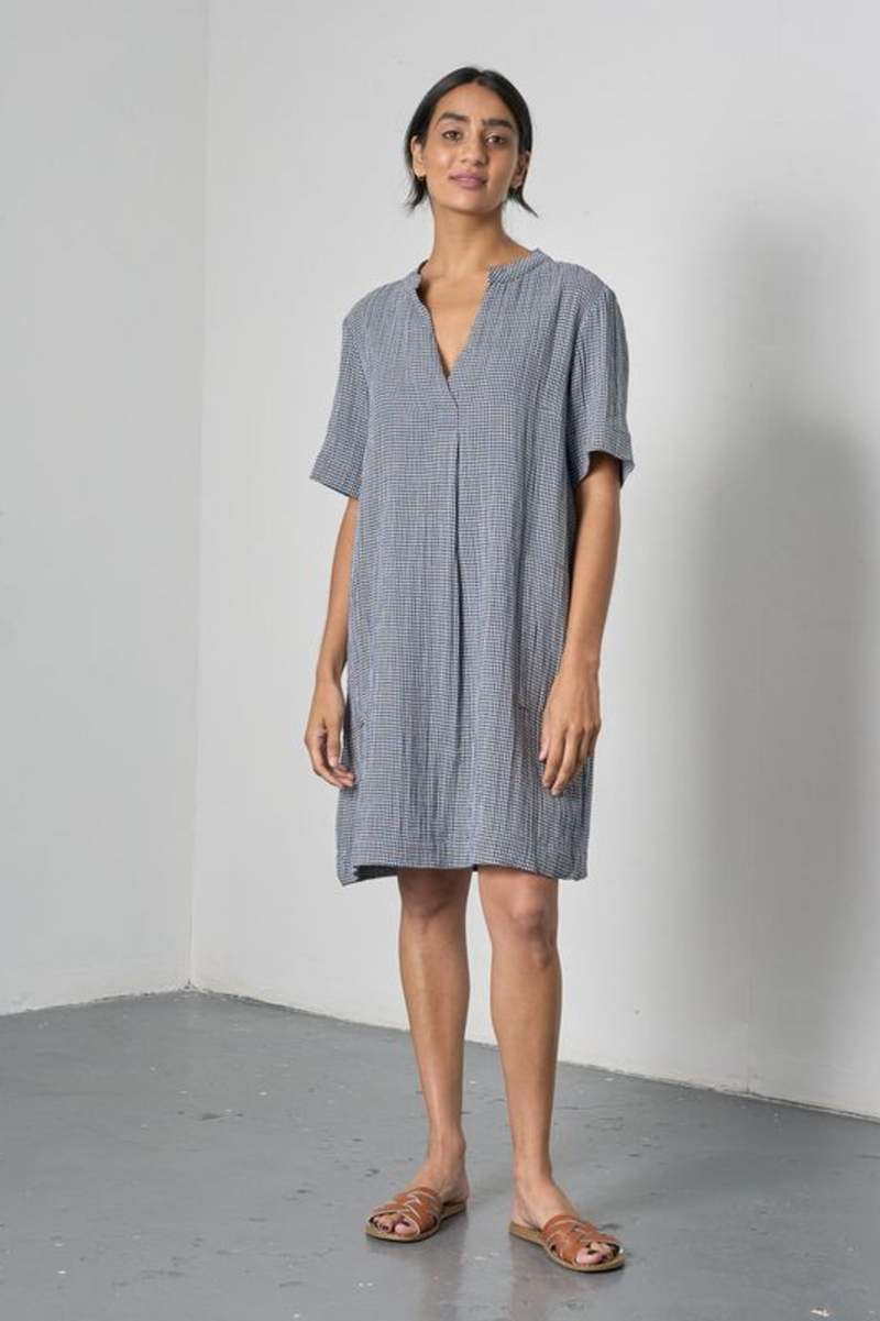 Bibico Wren Dress - Navy Check