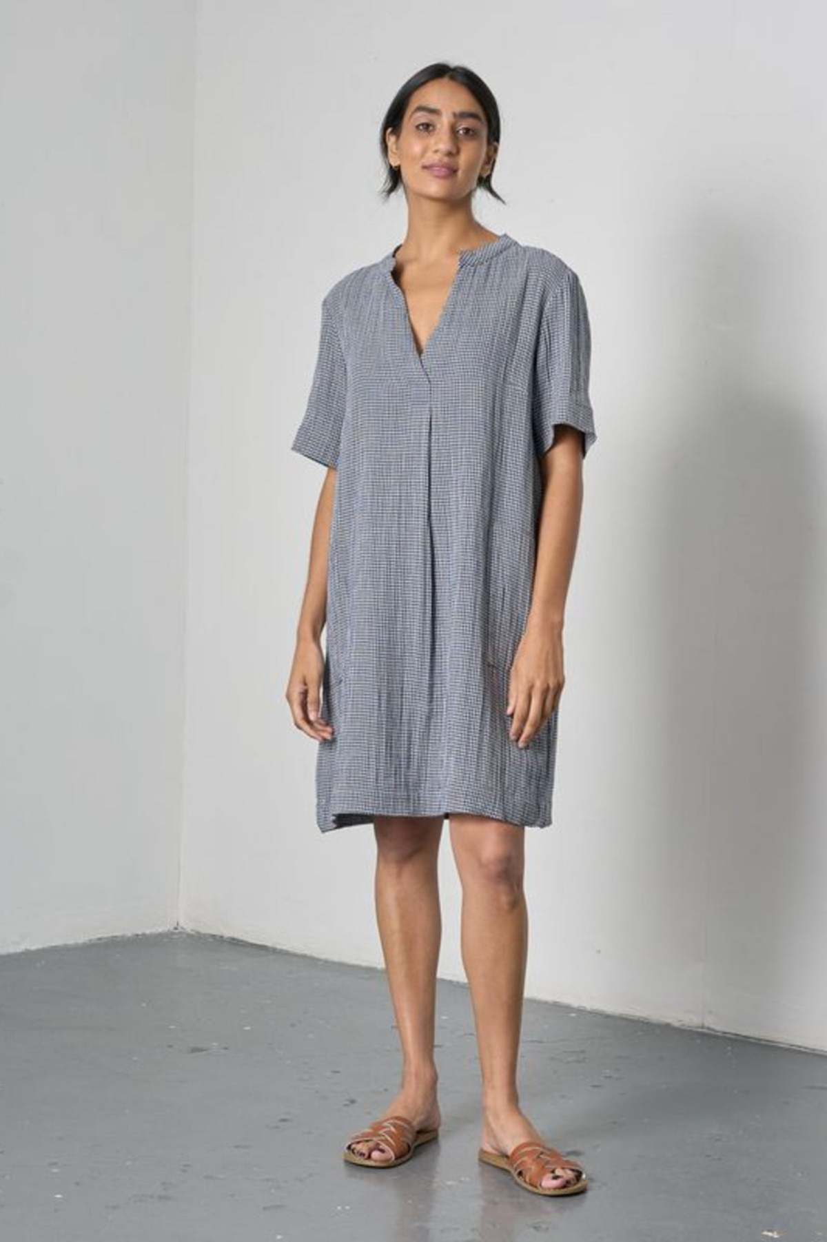 Bibico Wren Dress - Navy Check - Image 4 of 5