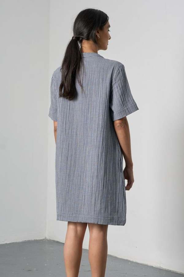 Bibico Wren Dress - Navy Check