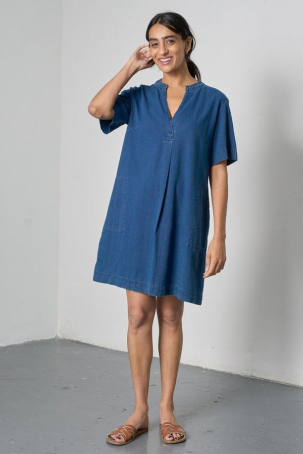Bibico Wren Dress Textured Denim