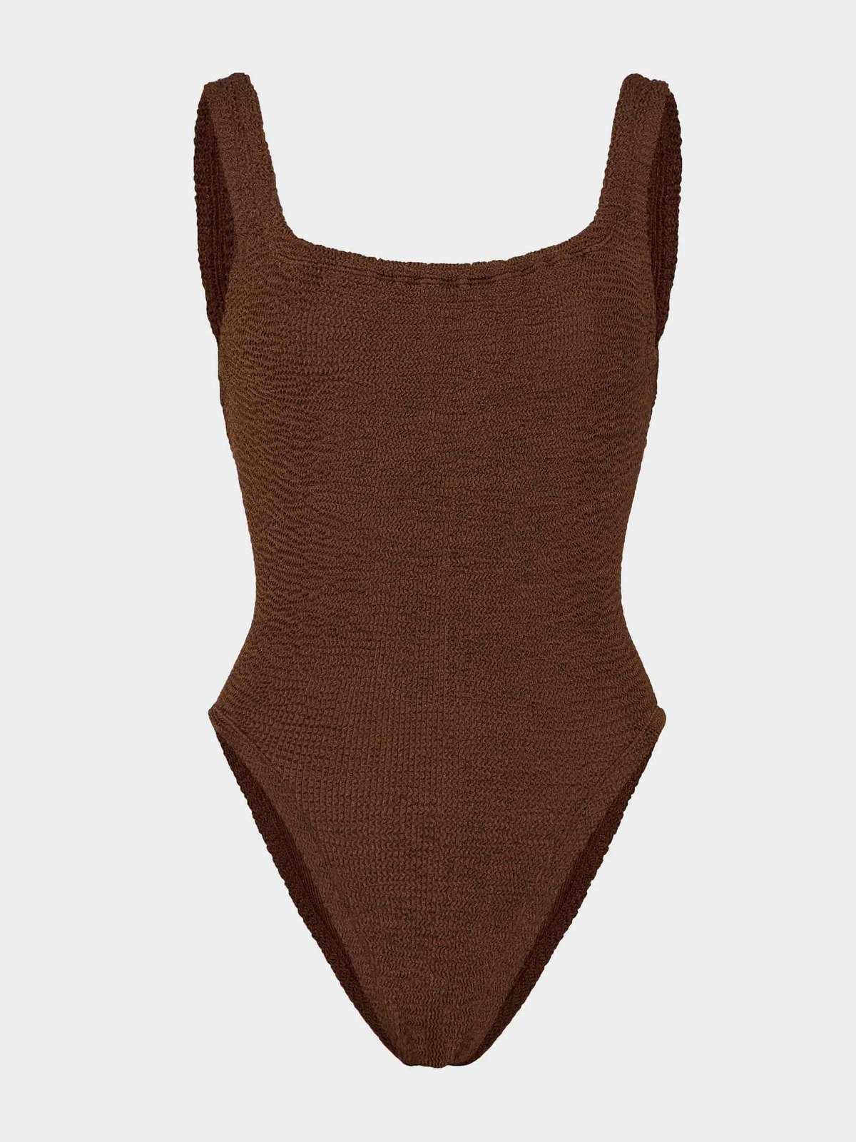 Hunza G Square Neck One Piece Swimsuit - Metallic Chocolate - Image 2 of 2