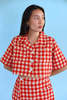 Noble Shell Utility Shirt In Gingham Fishies - Thumbnail 1
