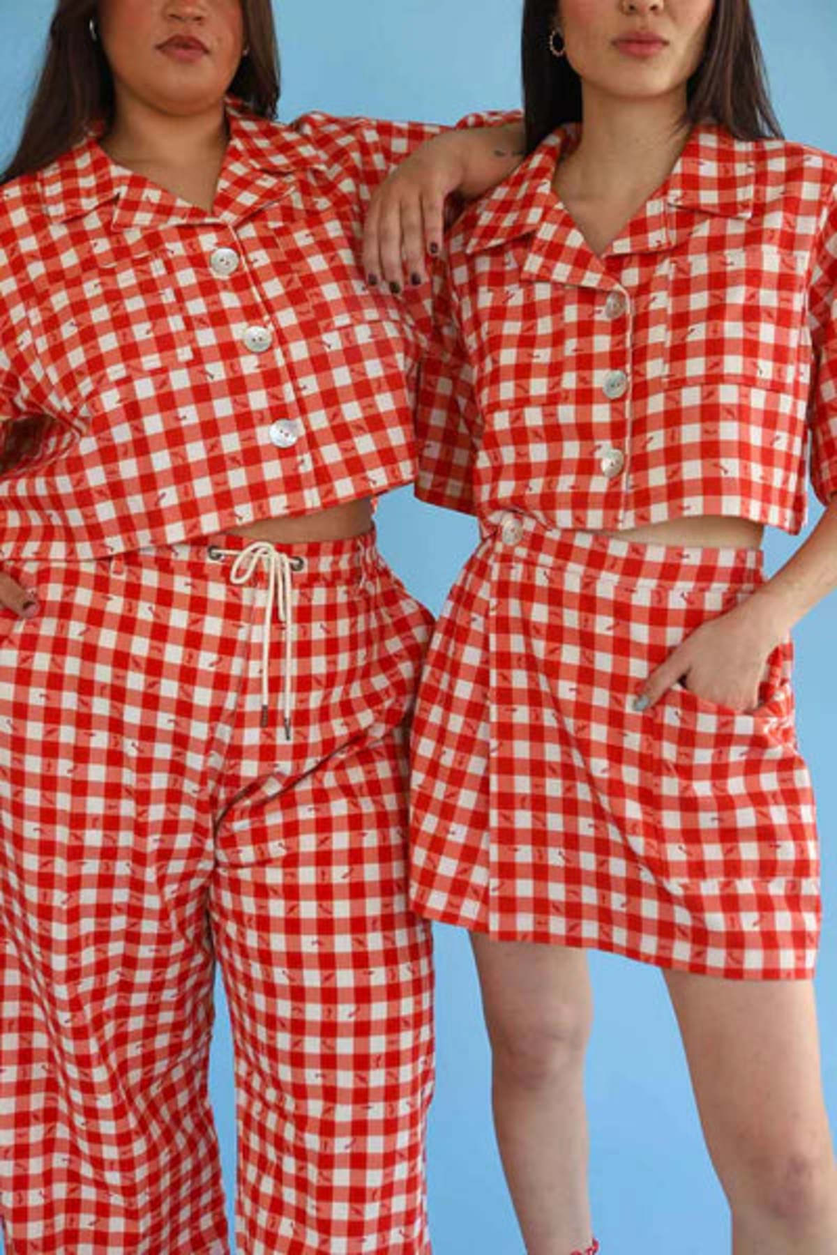 Noble Shell Utility Shirt In Gingham Fishies - Image 2 of 5