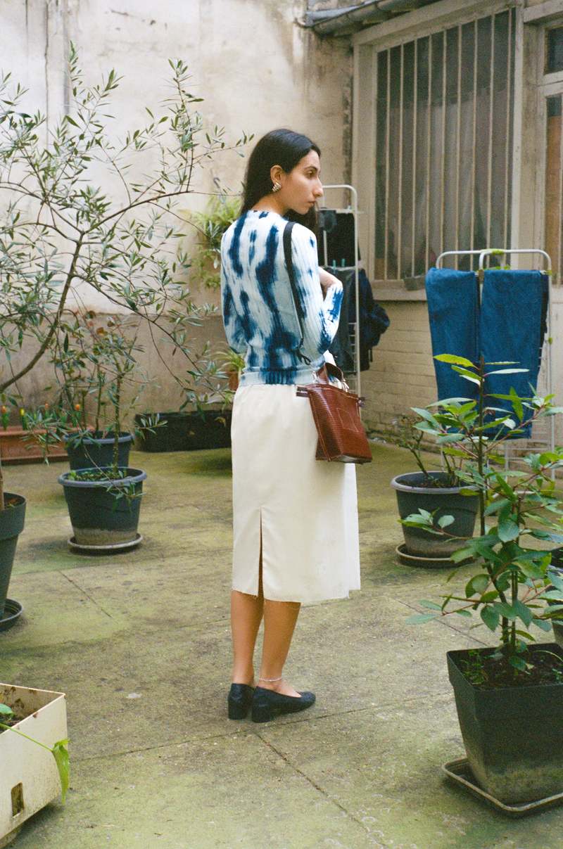 Camiel Fortgens Grandma Skirt In Off White Flower Jacquard