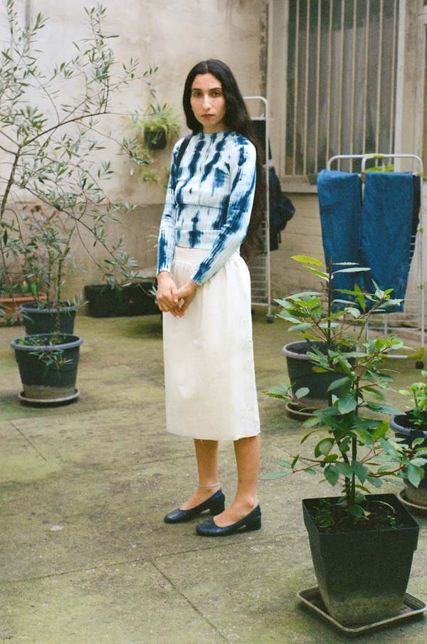 Camiel Fortgens Grandma Skirt In Off White Flower Jacquard