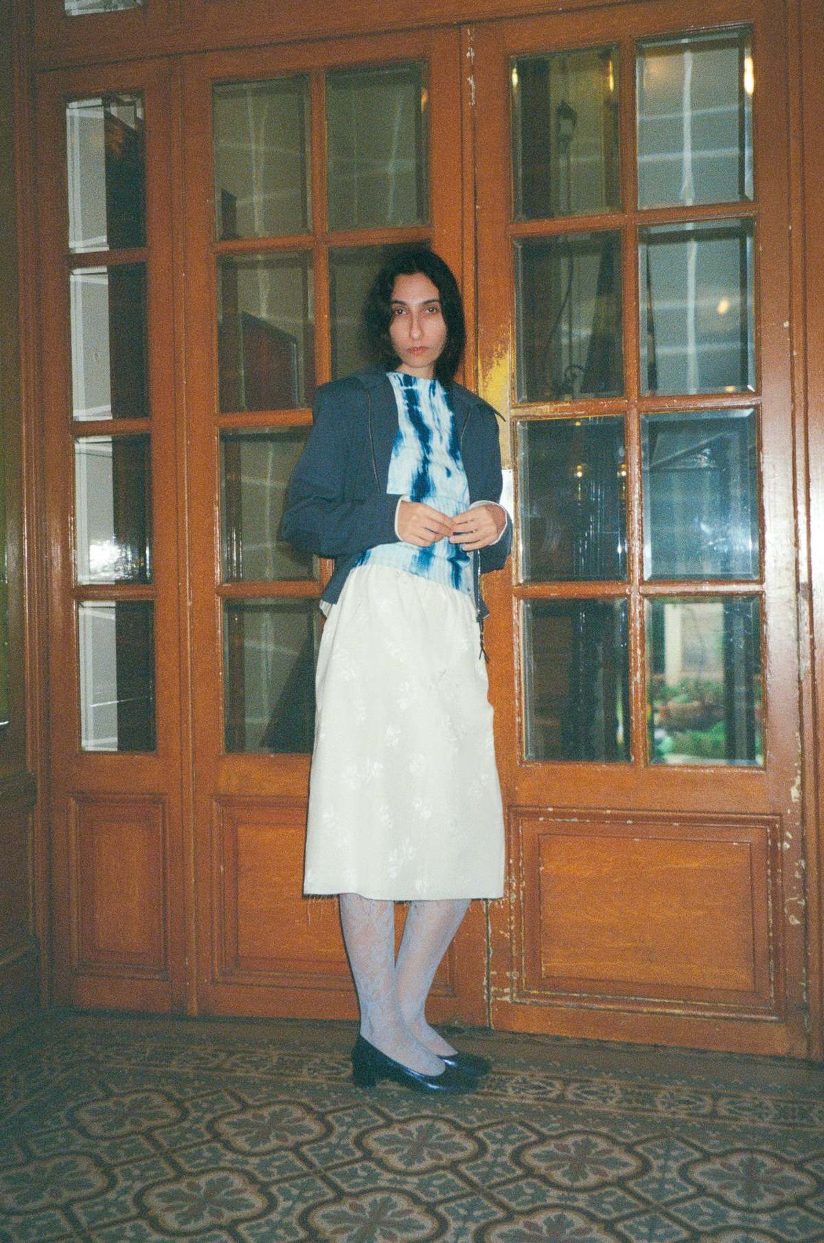 Camiel Fortgens Grandma Skirt In Off White Flower Jacquard - Image 8 of 8