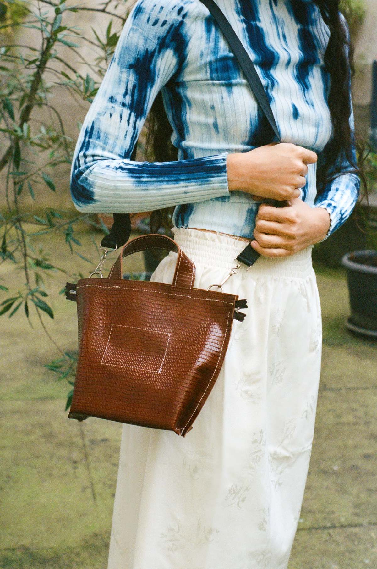 Camiel Fortgens Mini Shopper In Brown Croc Leather Bag - Image 1 of 1
