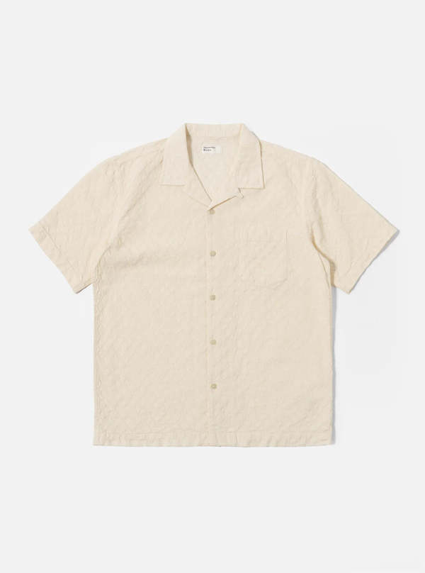 Universal Works Ecru Dot Waffle Road Shirt