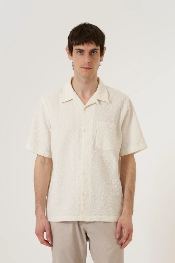 Universal Works Ecru Dot Waffle Road Shirt
