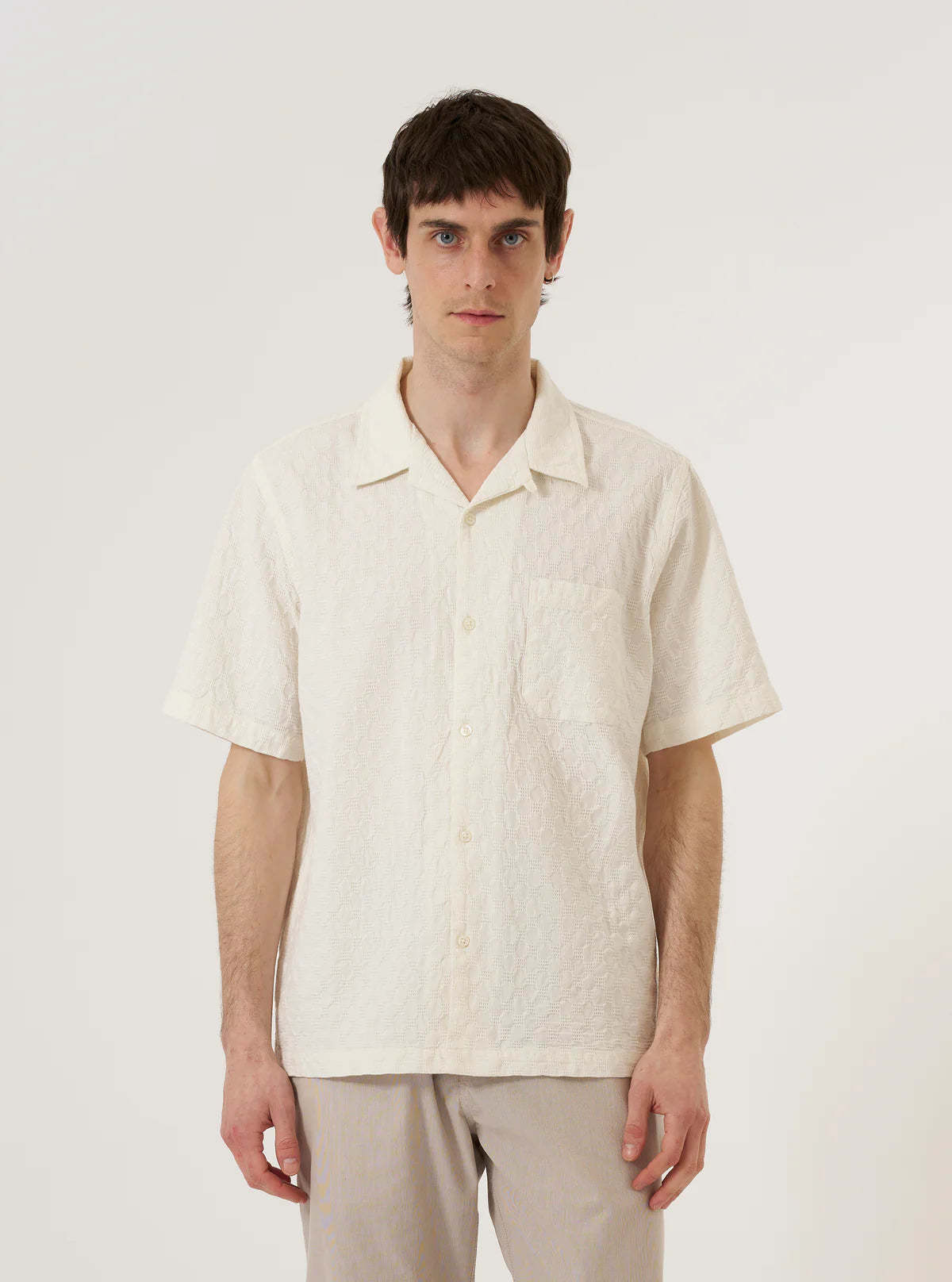 Universal Works Ecru Dot Waffle Road Shirt - Image 2 of 6